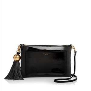Tory Burch Ombré Patent Tassel Black Crossbody Bag